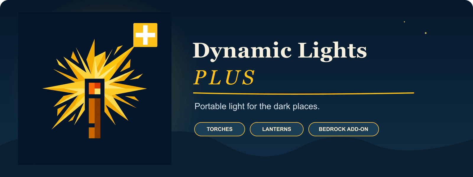 Dynamic Lights Plus || OFF-HAND items | Minecraft PE Addons
