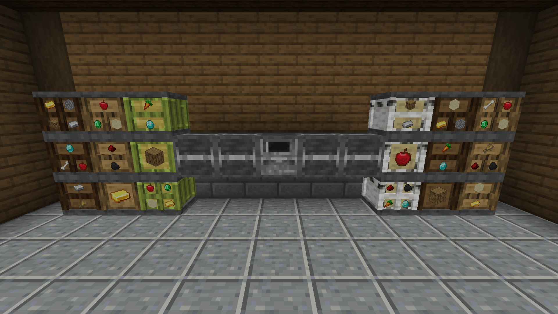 Thumbnail Crate bridges join two banks of crates to the controller in the middle, so it reaches all of them.