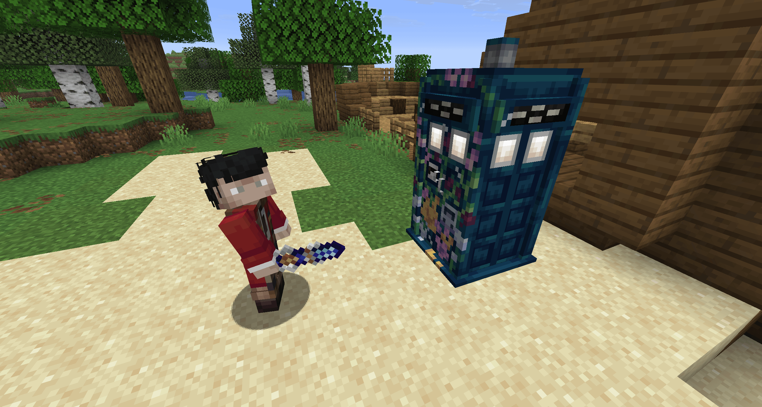 Thumbnail Decorate your TARDIS to your hearts content, by adding paintings you can cover your TARDIS with shameless advertisements, by putting red dye on your TARDIS you can add memorial designs onto the exterior.
