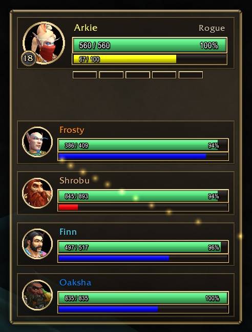 Player and party panel