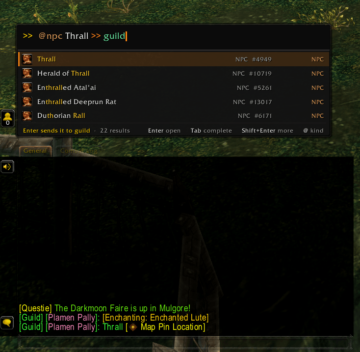 Thumbnail Pipe locations, quests, crafts to different channels.
