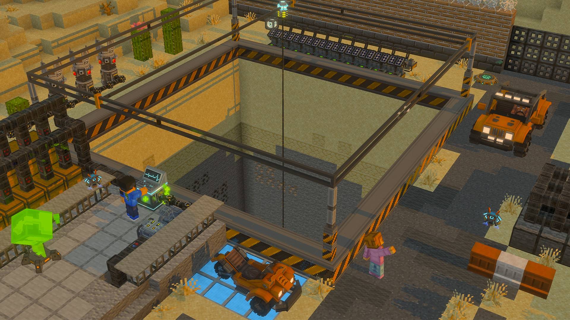 Excavates a 15x15 area automatically, deeper with every level.