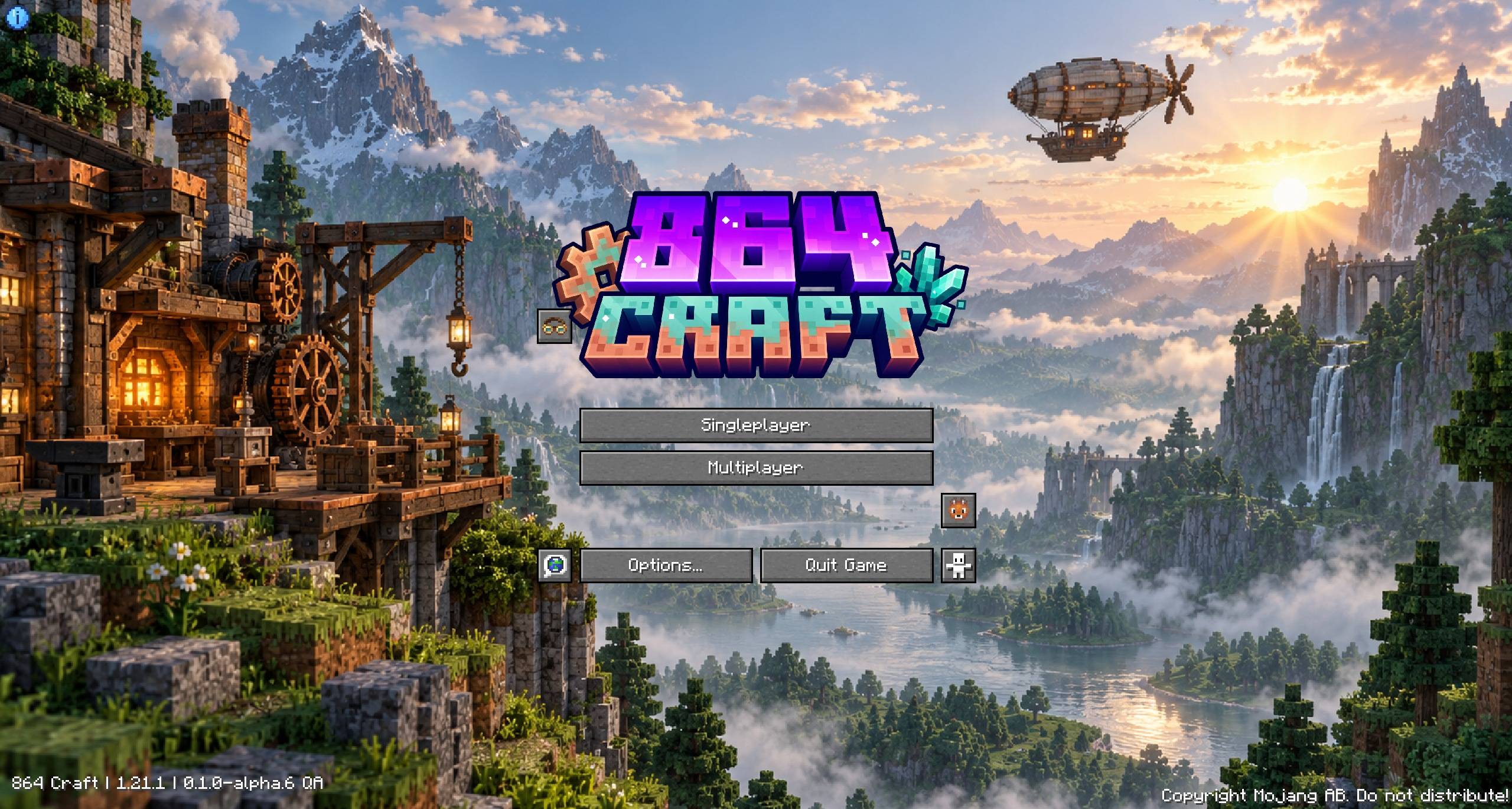 Thumbnail 864 Craft menu captured in-game during alpha.6 QA; the background is menu artwork. Alpha.9 is now publicly available. This earlier image shows the visual design, with an older version footer, and is not alpha.9 runtime proof.