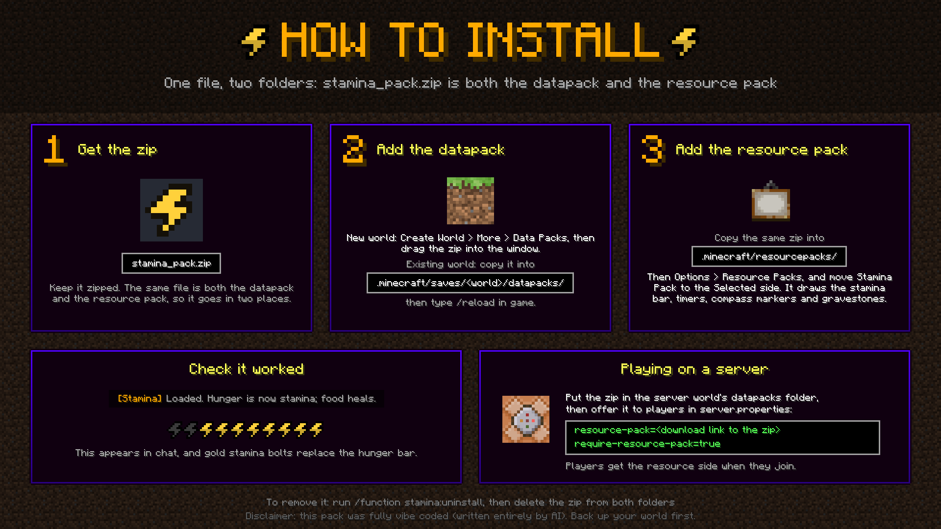 Thumbnail How to install: one zip, two folders