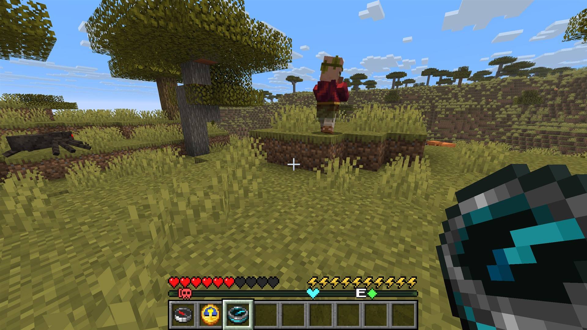Thumbnail A recovery compass marks nearby mobs: hostile, friendly and passive