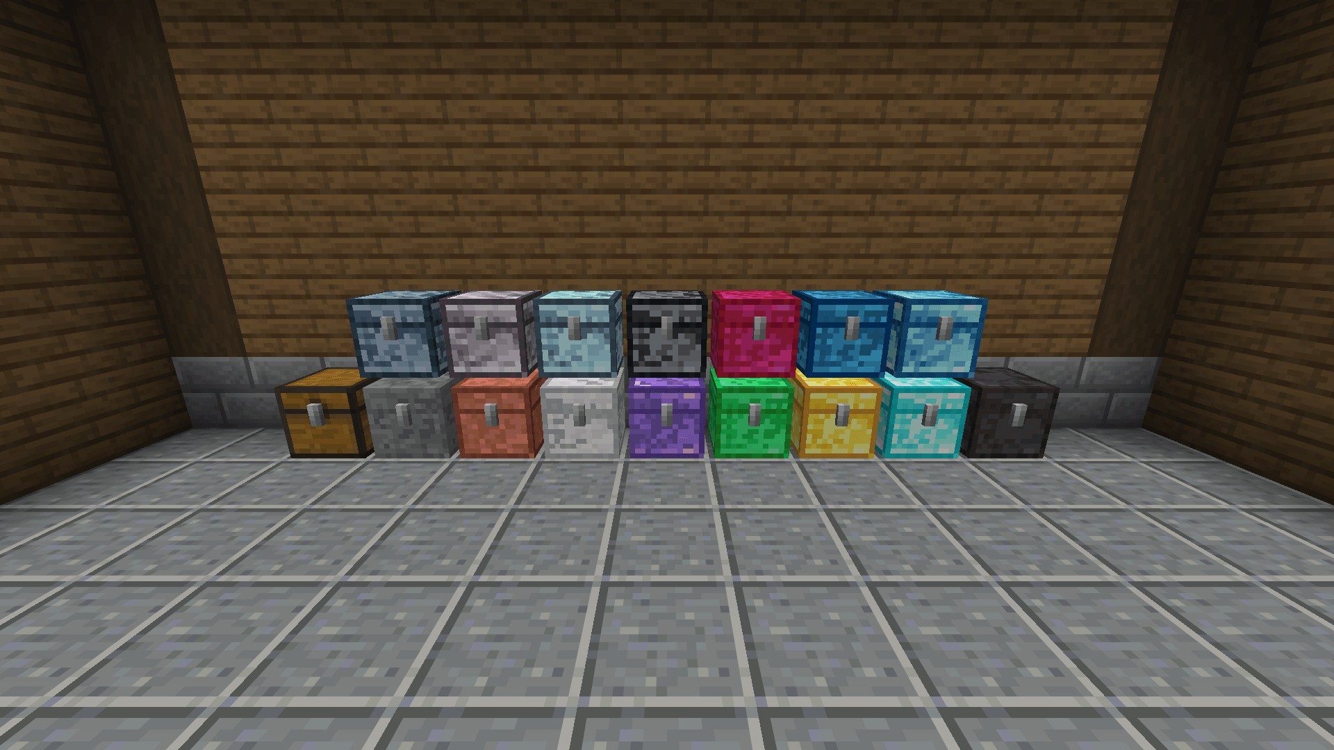 Every chest material by storage level.