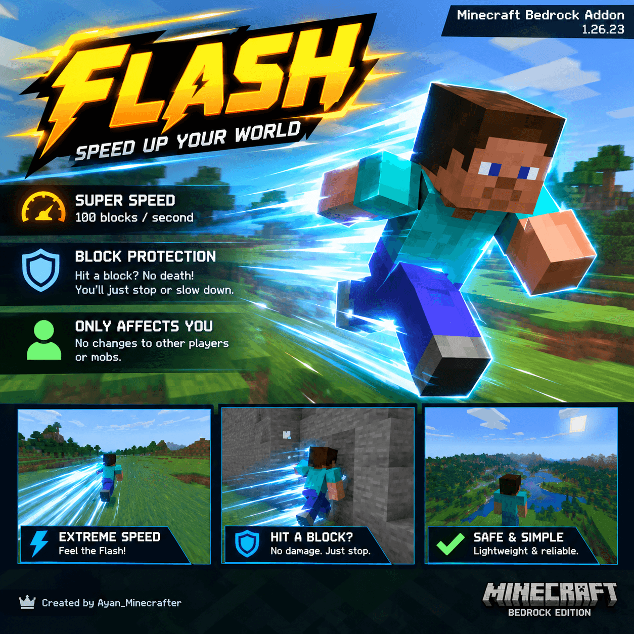 Flash_ Extreme Speed Minecraft Addon.png