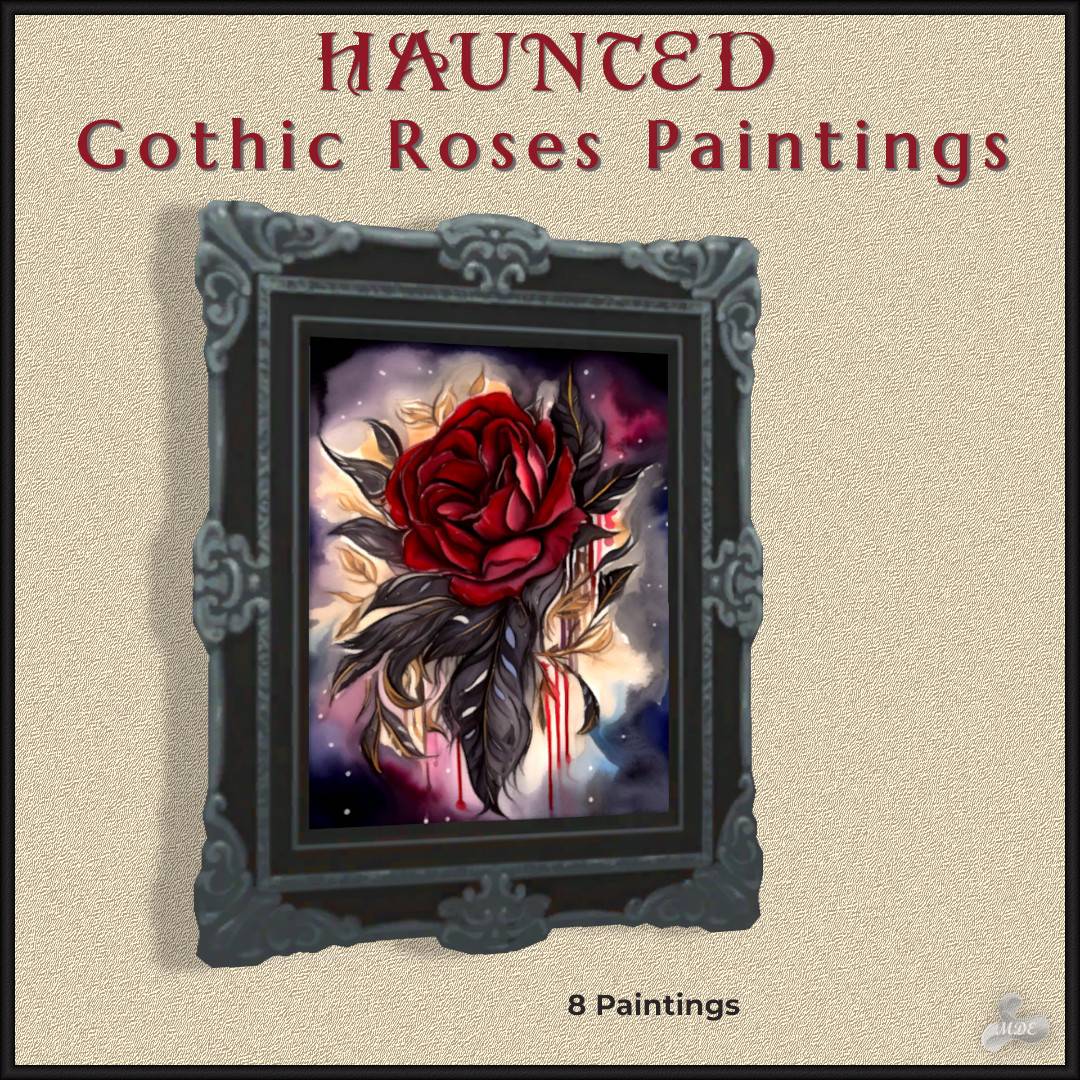 Haunted Series - Gothic Roses Paintings