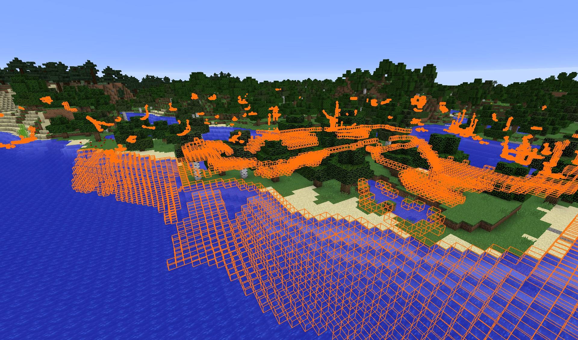 Thumbnail Orange outlines visualize queued block replacements. This diagnostic overlay is optional and disabled by default.