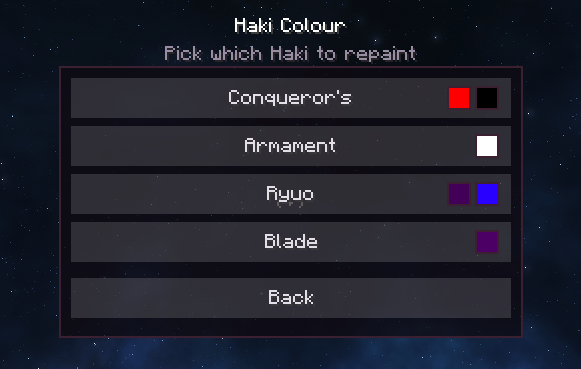 Haki Colour Menu