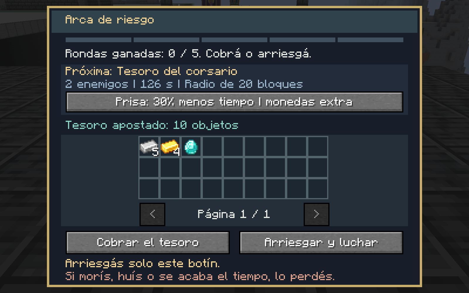 Thumbnail A real menu command selects 30% less time for bonus coins on victory. The changed time limit is shown before committing.