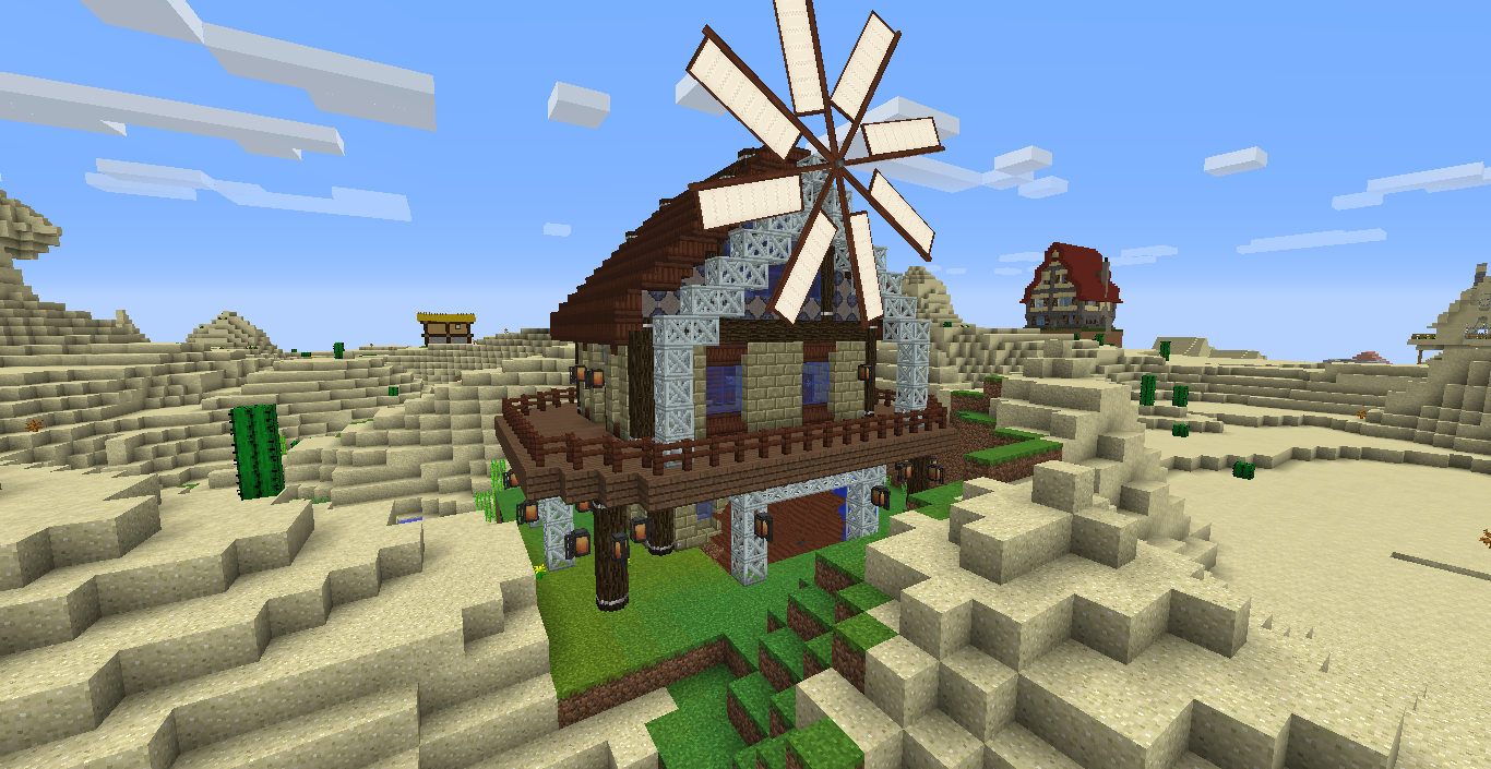 One of many community built structures in the pack that uses modded blocks and items from Immersive Engineering.