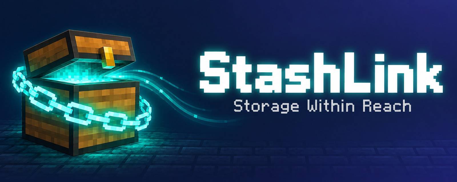 Illustration: name your chests (in game the name floats as a hologram), organize them and search for an item. · Ilustração: dê nome aos baús (no jogo o nome flutua como holograma), organize e busque um item.