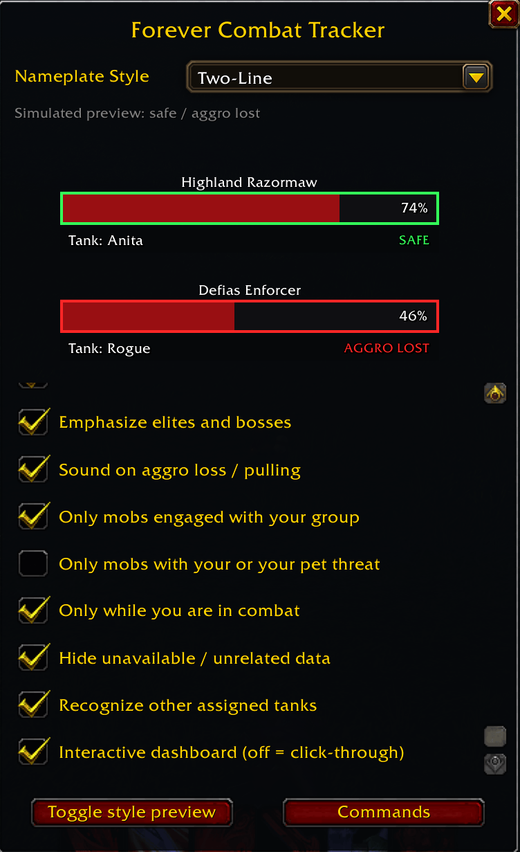Forever Combat Tracker