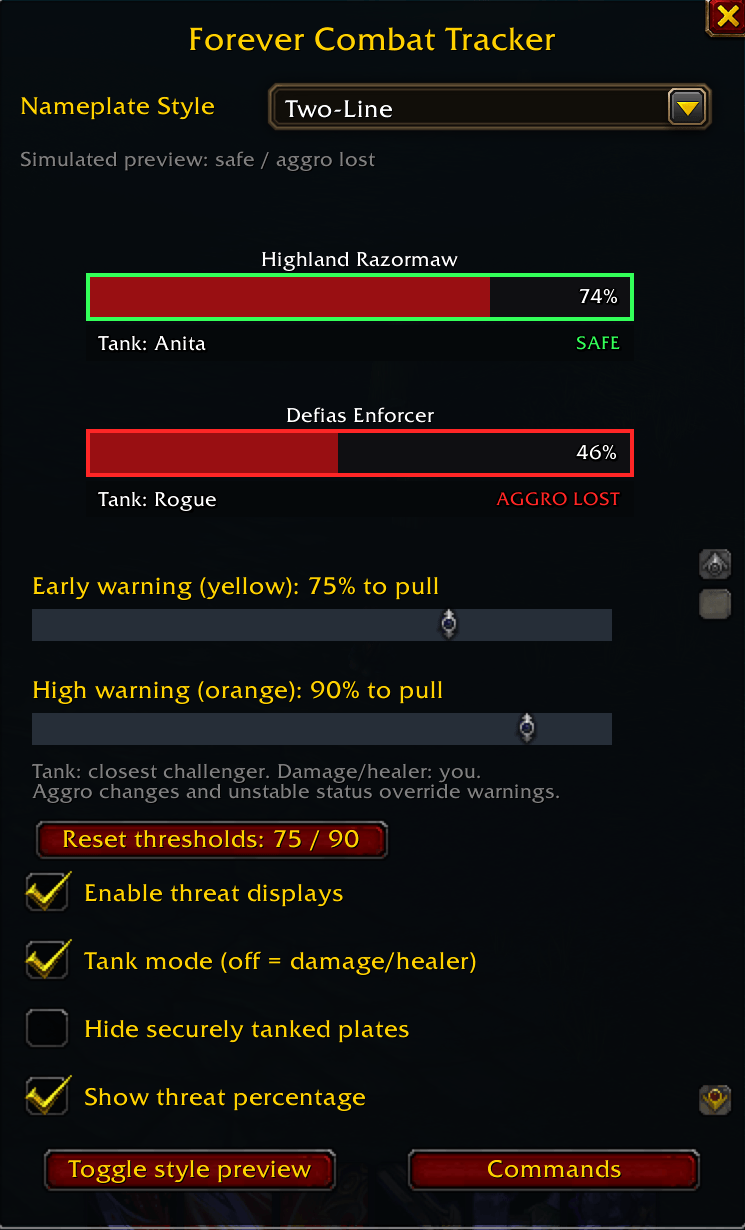 Forever Combat Tracker