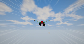 Thumbnail Soft lit clouds and a speed blur effect while gliding high above the world.