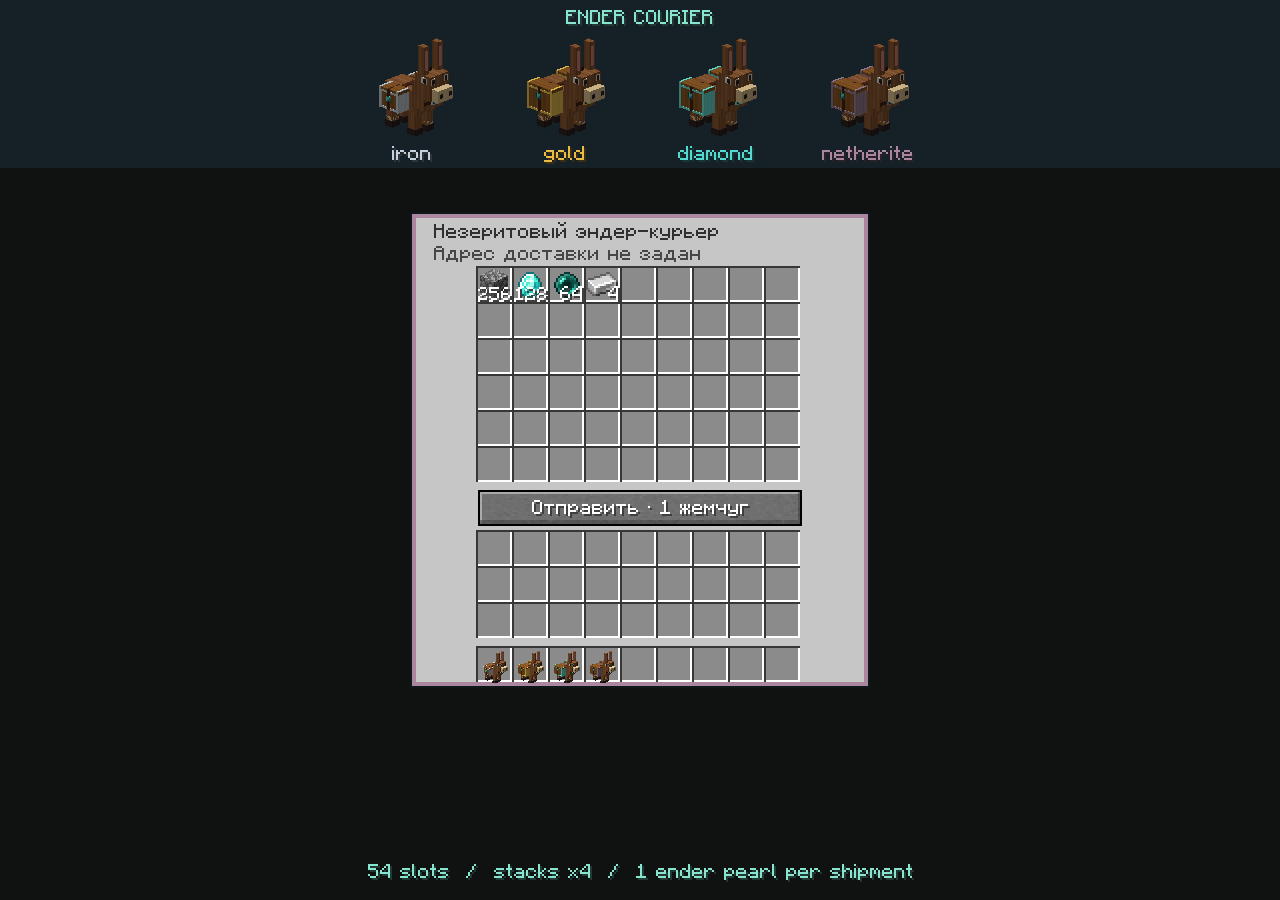 Four courier tiers and the netherite inventory