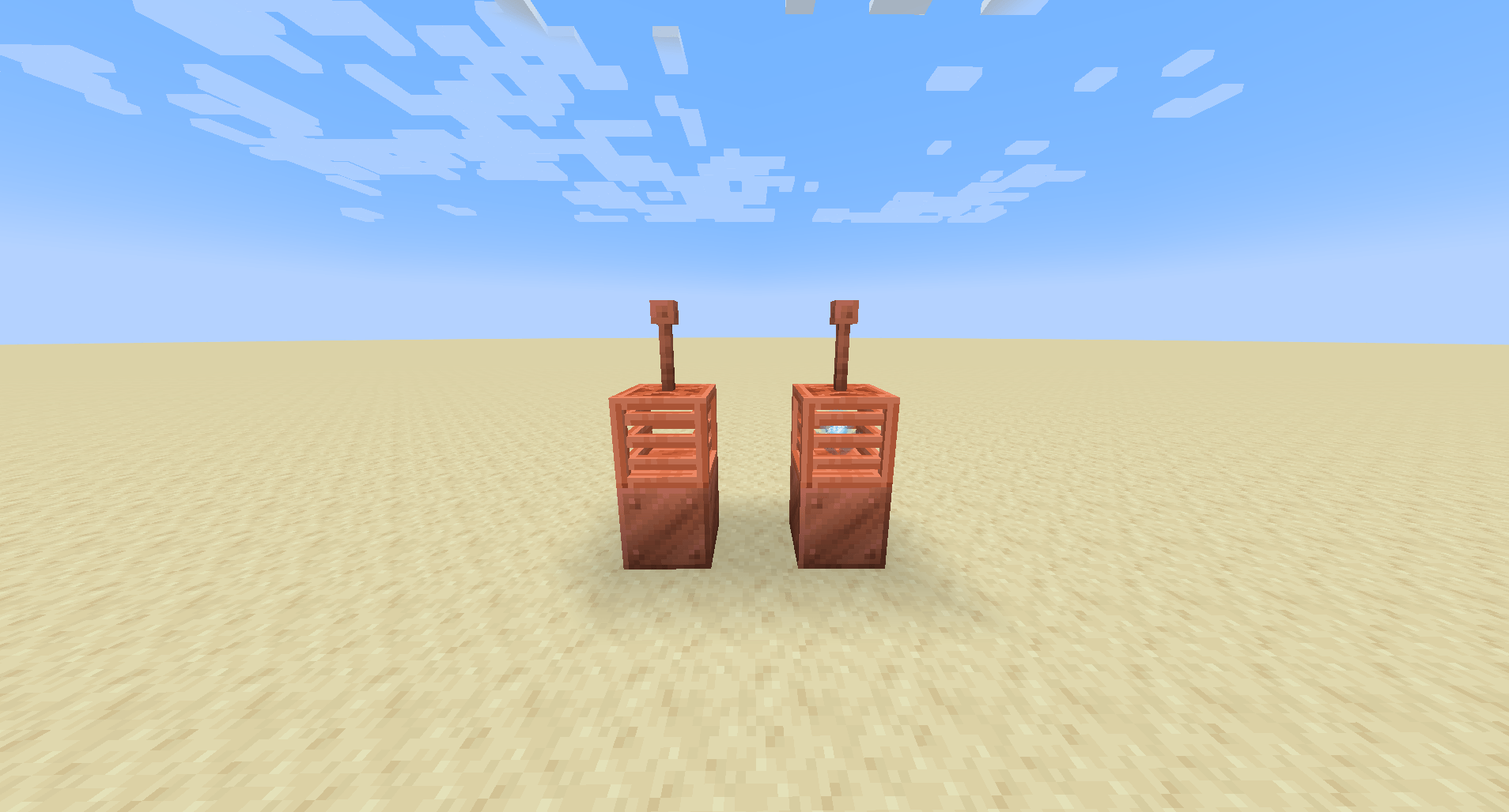 Thumbnail Two Lightning Collector blocks, the right one is charged and the left one is uncharged.