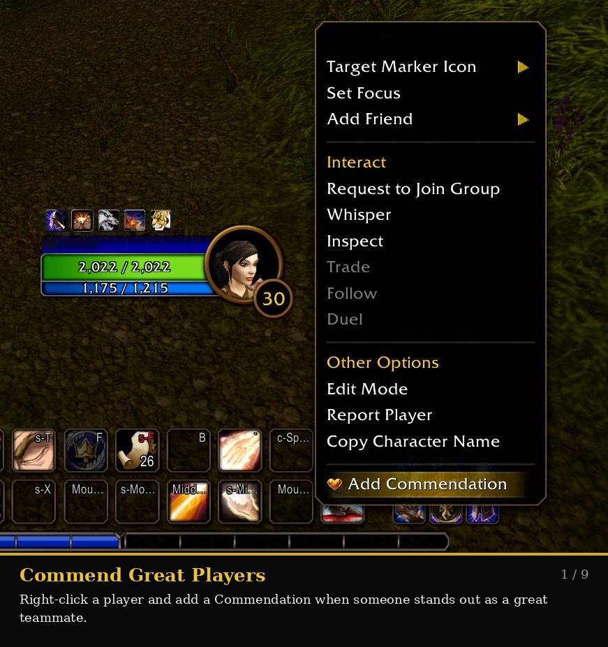 Right-click a player and give them a Commendation when they stand out as a great teammate. Encountered makes it easy to recognize helpful, skilled, or memorable players without needing to add them as a friend.