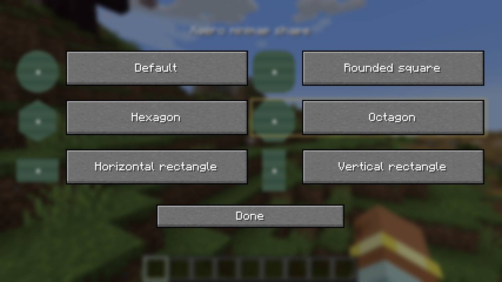 Thumbnail Press K to open the selector. Each choice has a small preview, and Default returns to Xaero's own shape.