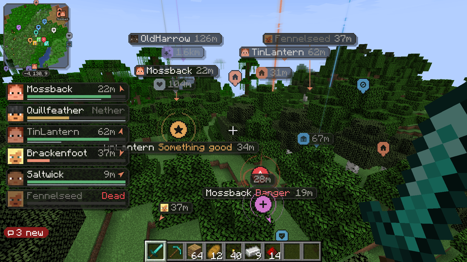 Teammates on the HUD