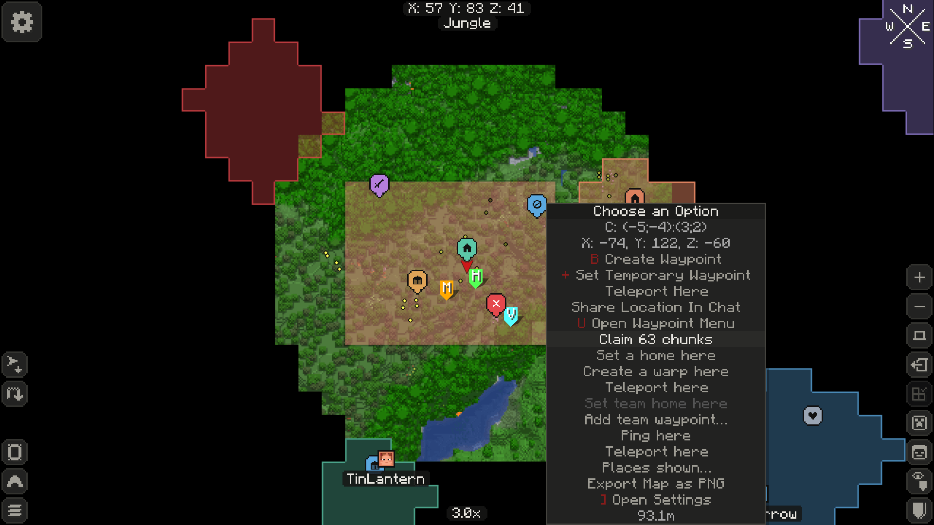 Claims on Xaero's World Map