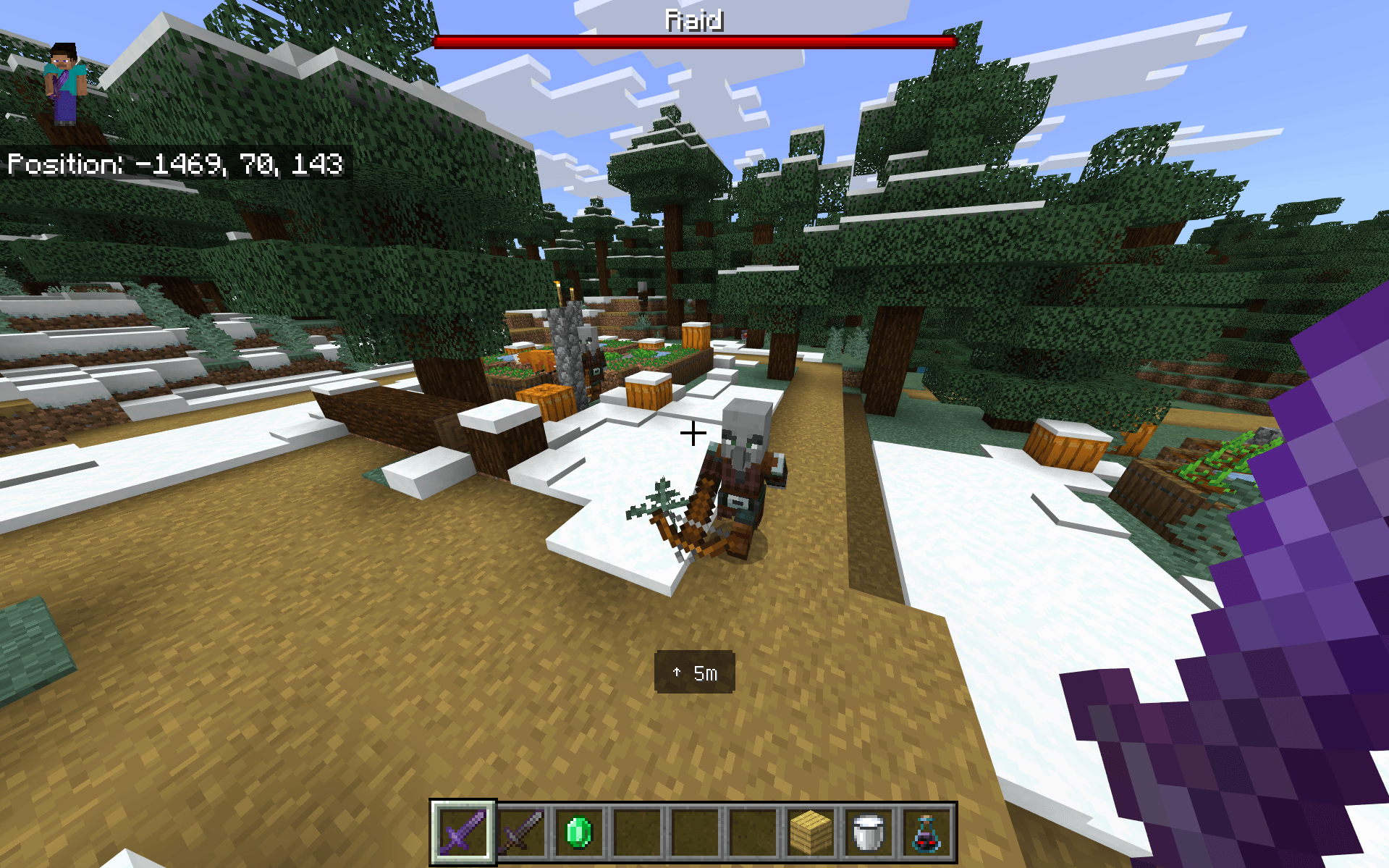 RaidRadar tracking a raider during a village raid