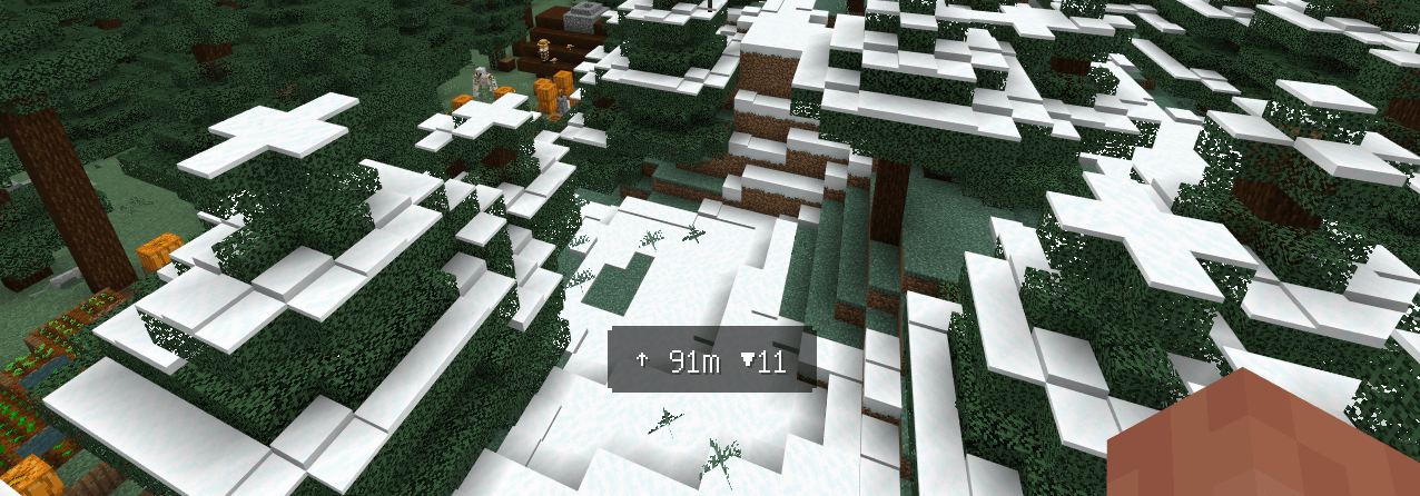 RaidRadar tracking a raider 91 blocks away