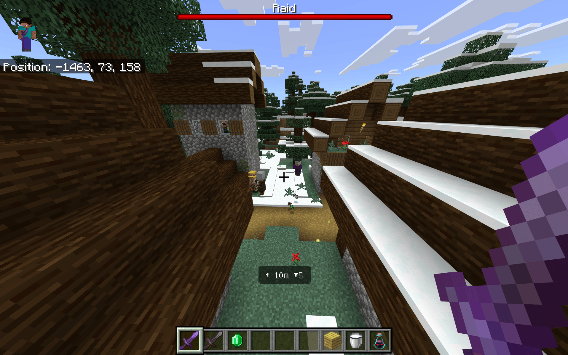 RaidRadar vertical indicator showing a raider below the player