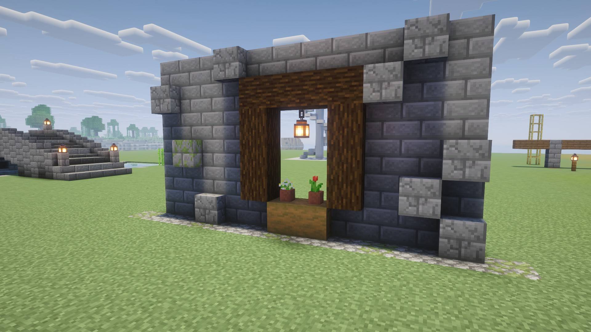 Thumbnail Texture your walls with any block (you can probably do it better than me).