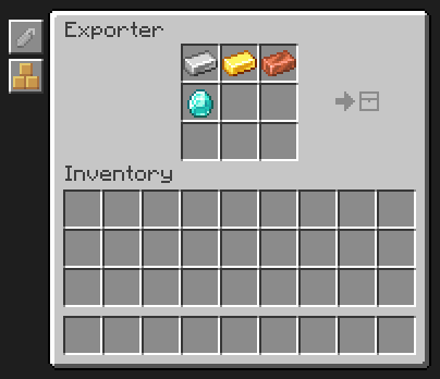 The Exporter screen: the 3x3 ghost filter, and the Exact and Amount buttons on the left.