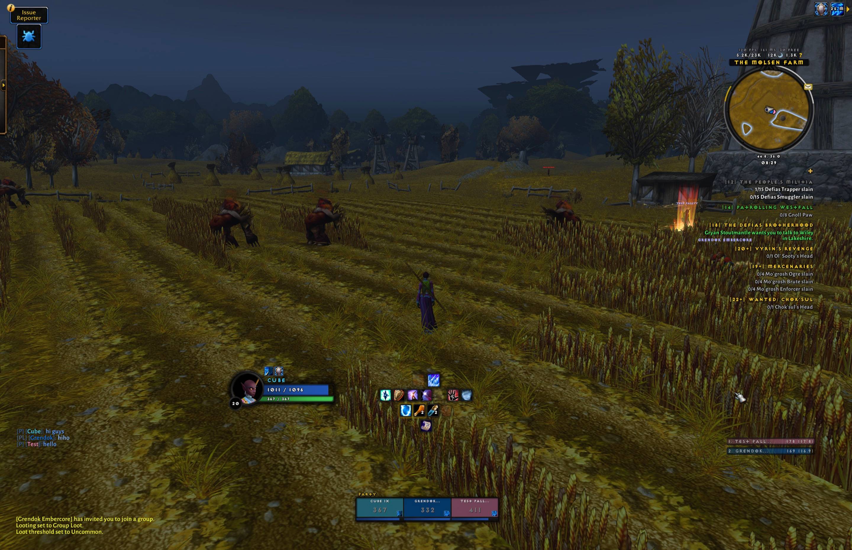 Thumbnail In a party: Blizzard’s group frames restyled. AI missing on frames, threat and damage meters restyled.