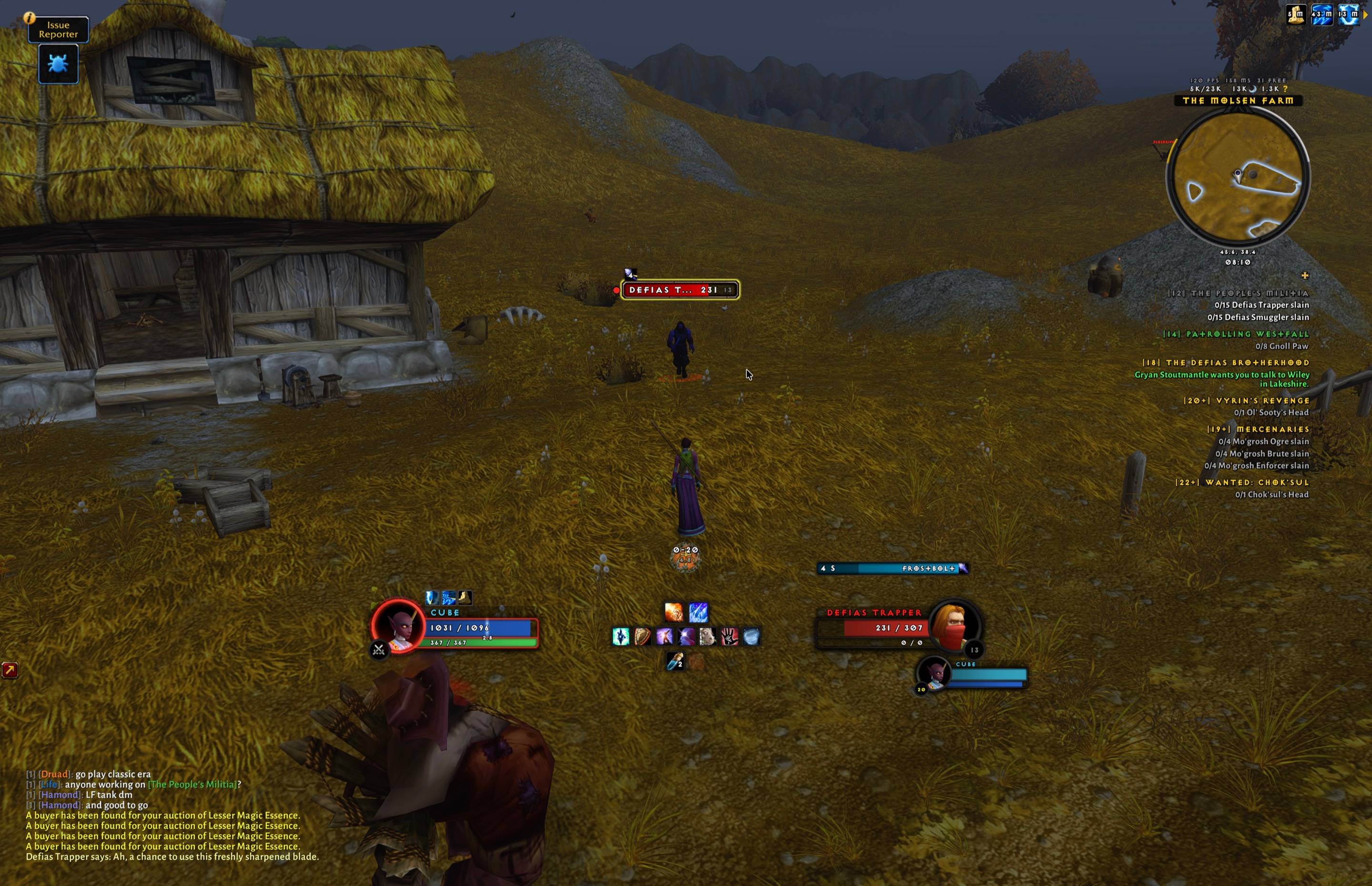 Thumbnail A red dot on the nameplate of a mob a quest still needs.