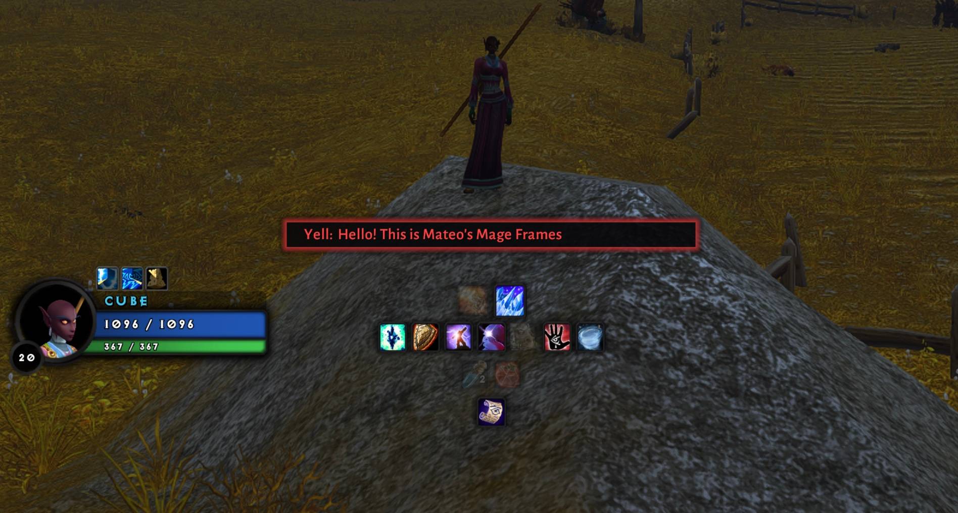 Thumbnail The typing box opens over your cast bar, and glows in the channel color.