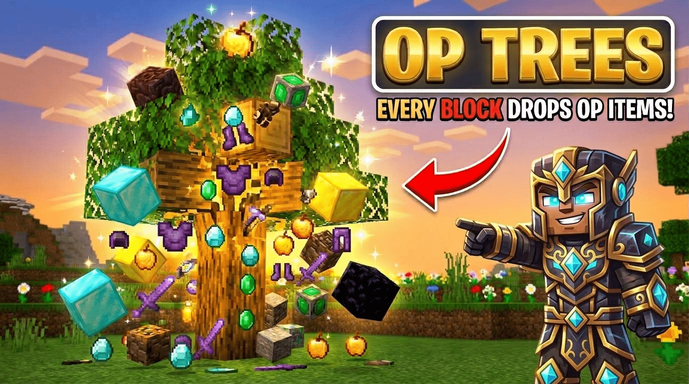 Trees Drop OP Items [ YS ] | Minecraft PE Addons
