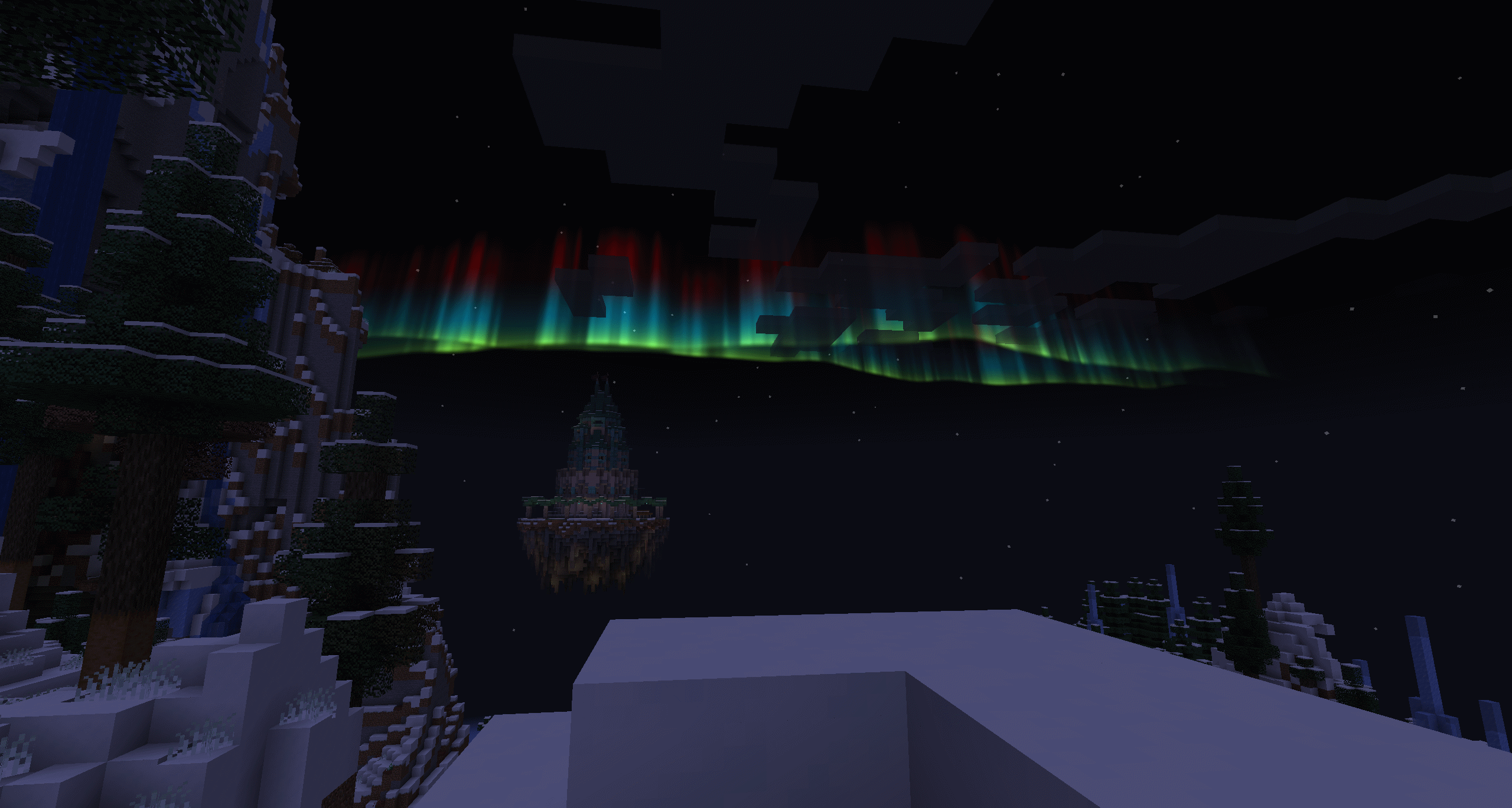 Aurora can render in the northern sky when standing in a cold/icy/taiga biome (1.21.1-0.4.6+) (ATM10 Pack)