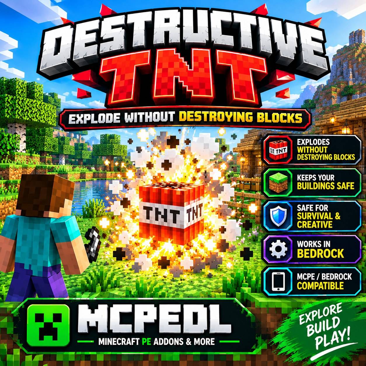 Destructive TNT | Minecraft PE Addons