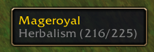 Herbalism — See your current and maximum Herbalism skill directly on supported herb tooltips.