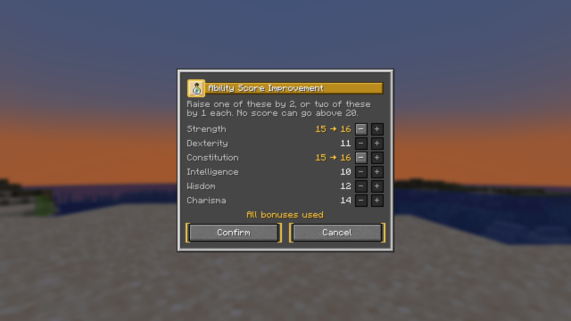 Thumbnail Levels 1–20 with ability score improvements.