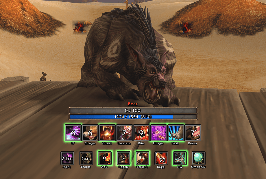 Druid HUD in Bear Form