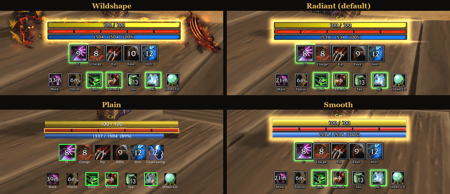 Druid HUD in Wildshape, Radiant, Plain and Smooth
