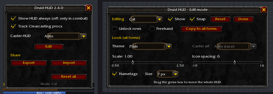 The menu and the edit bar