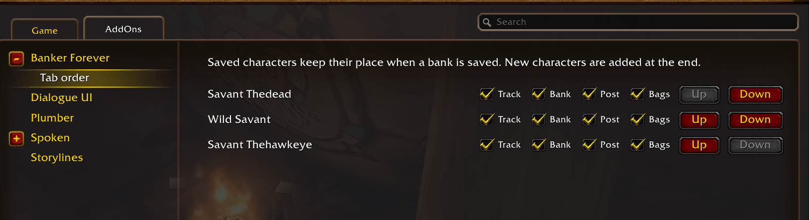 per char settings