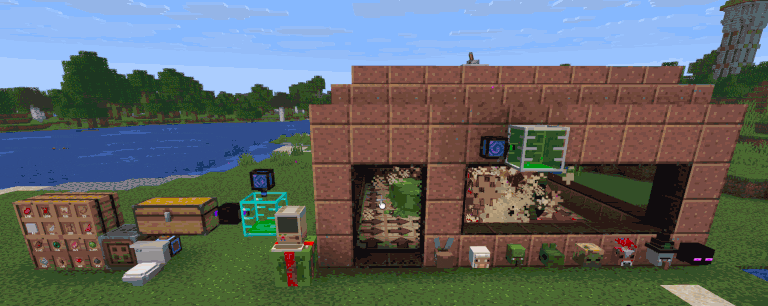 Mob farm with basic logistics setup
