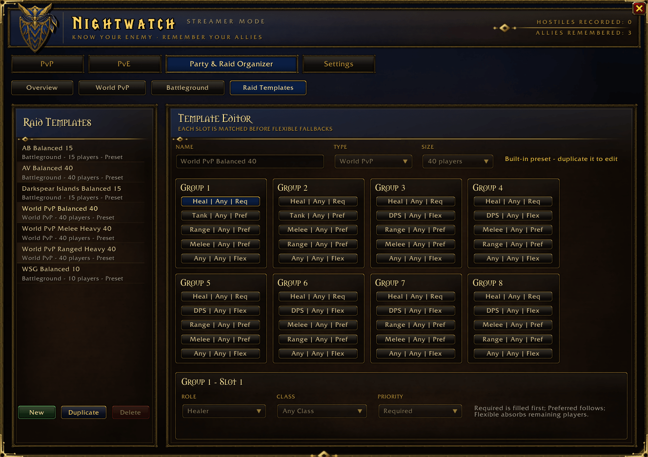 Raid Template for Alliance