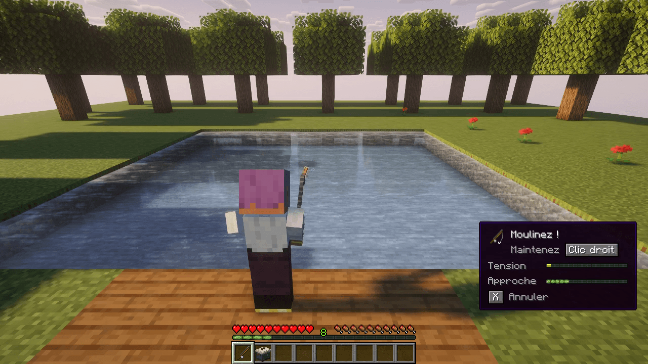 Thumbnail During a fatigue window, hold Use to bring the fish closer. The approach bar fills as you reel.