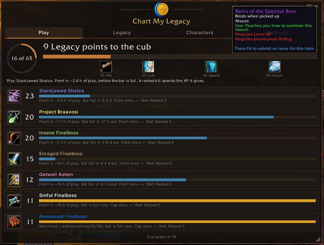 Chart My Legacy - World of Warcraft Addons - CurseForge