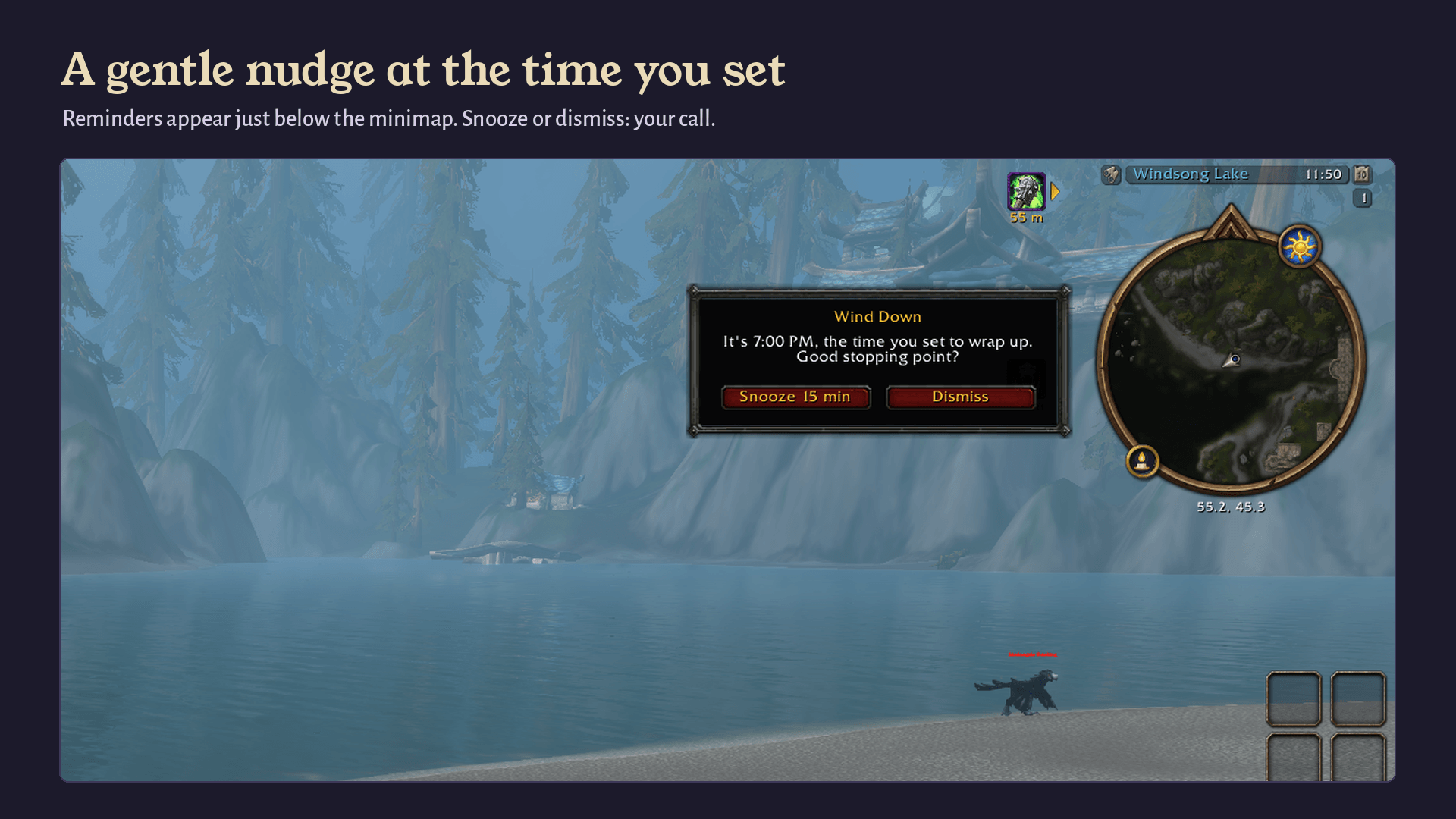 A gentle nudge at the time you set