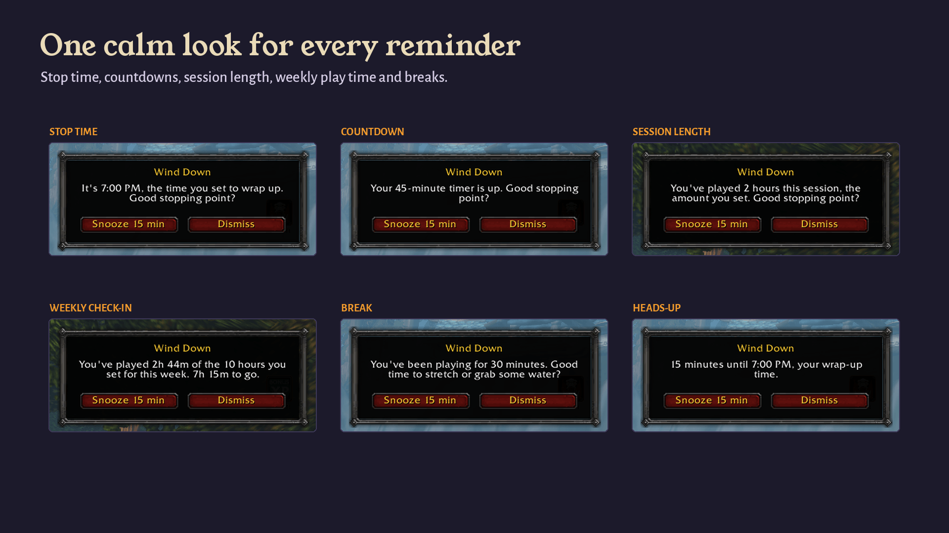 One calm look for every reminder