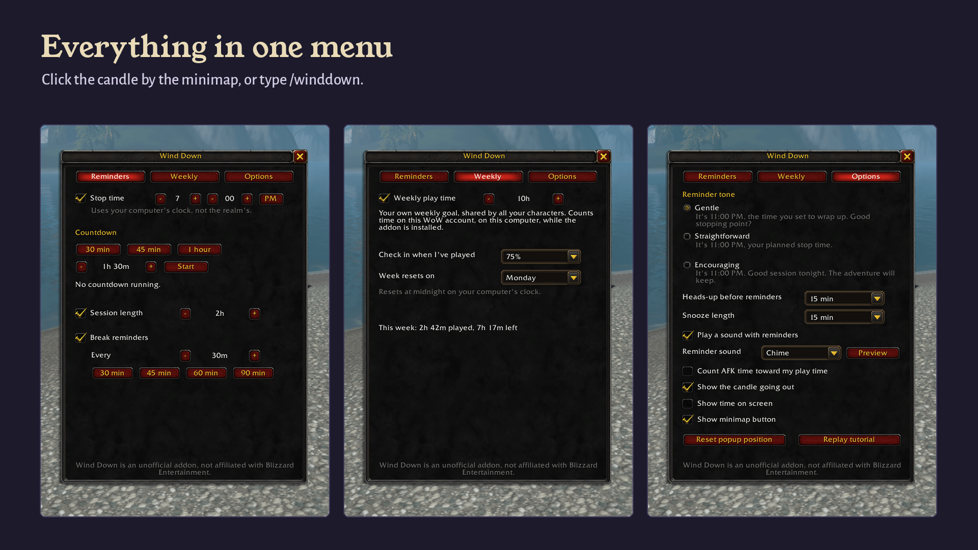 Everything in one menu